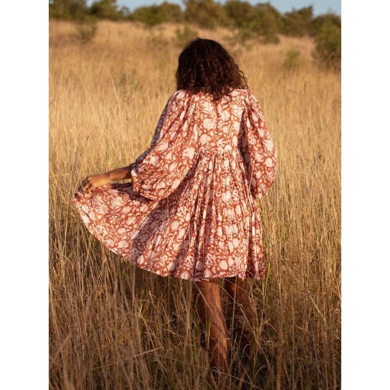Sommer-Damenkleid, modisch, große Yards, lose Träger, personalisierte literarische Retro-Kleider im europäischen und amerikanischen Stil
