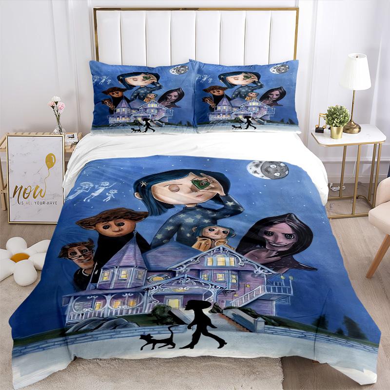 Moonlit Mansion Print 3Pcs Bedding Setduvet Cover With 2 Bedropillowcase Home Birthday Gift