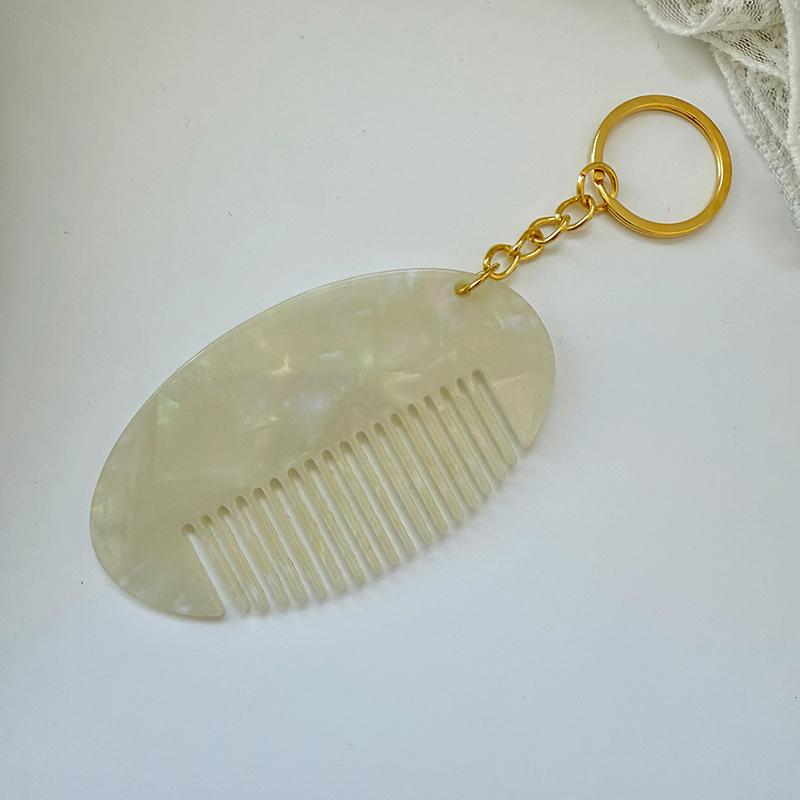 Portable Mini Comb Cute Keychain For Women Backpack Pendant Bag Decor Colorful Key Chains Car Keychains Travel Hair Accessories