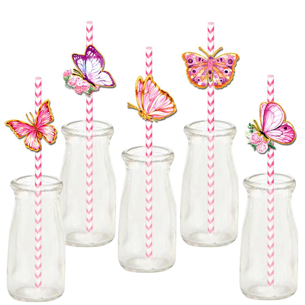 New Style, Beautiful Butterfly Theme, Water Cup Accessories, Disposable Paper Straws, Party Drinks, Decorative Items