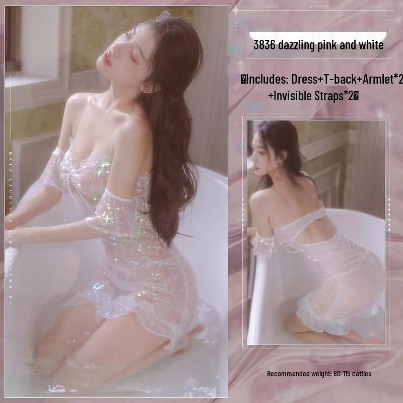 Mermaid Fairy Sweet Lingerie Dress: Bust-Enhancing Sleepwear for Women