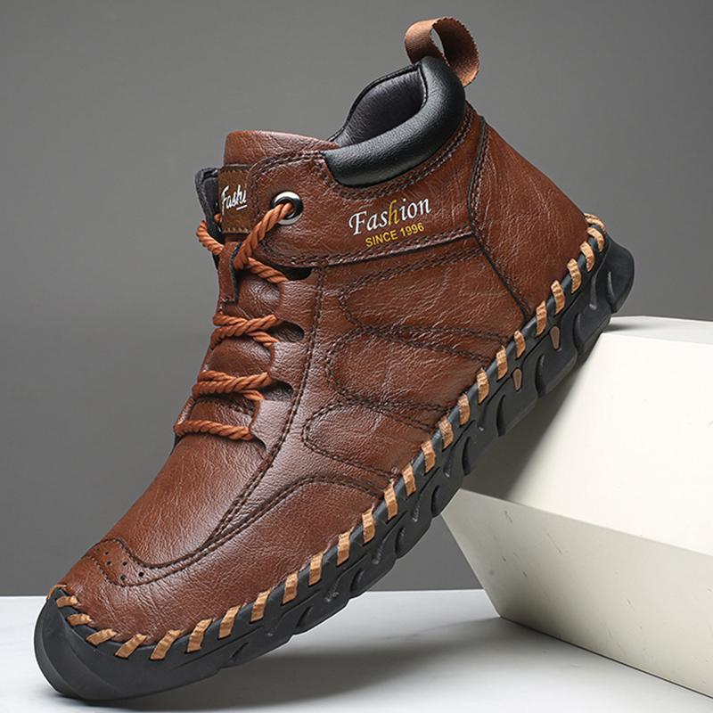 38-48 Leather Casual Men Shoes Design Sneakers Man Breathable Leather Shoes Men Ankle Boots Outdoor