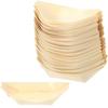 Disposable Wooden Sushi Serving Trays/Boats, 5.5 Inch, Biodegradable, Disposable Japanese Sashimi Plates, Snacks, Desserts, Candy Serving Dishes for R