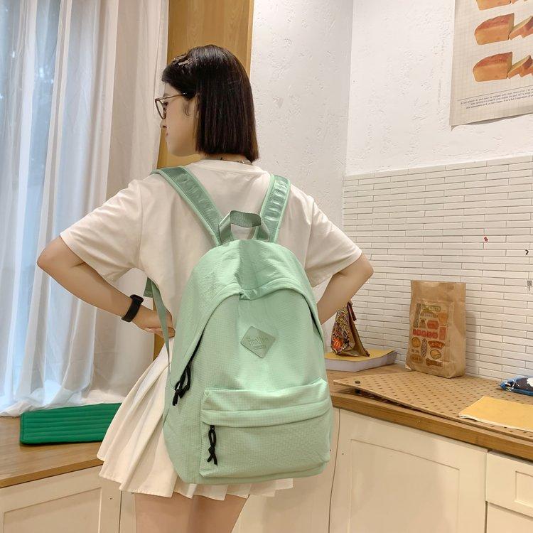 Schoolbag Korean version of female ins Mori series simple solid color versatile large capacity schoolbag junior high school student backpack