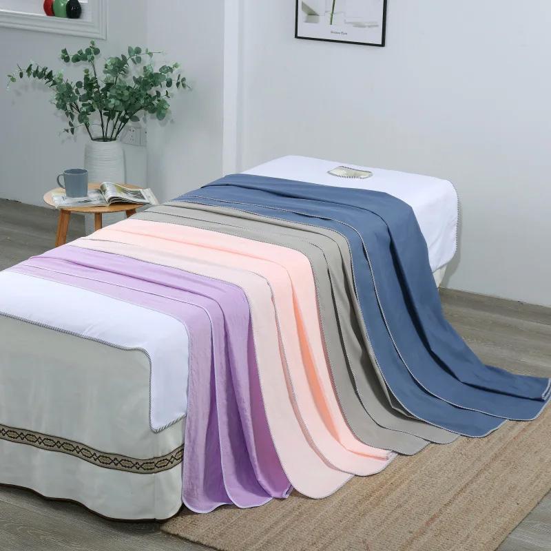 1PC For Spa Clubs Washable Beauty Salon Durable Massage Bed Sheets Solid Color Wrinkle-resistant Bed Cover Bed Sheet