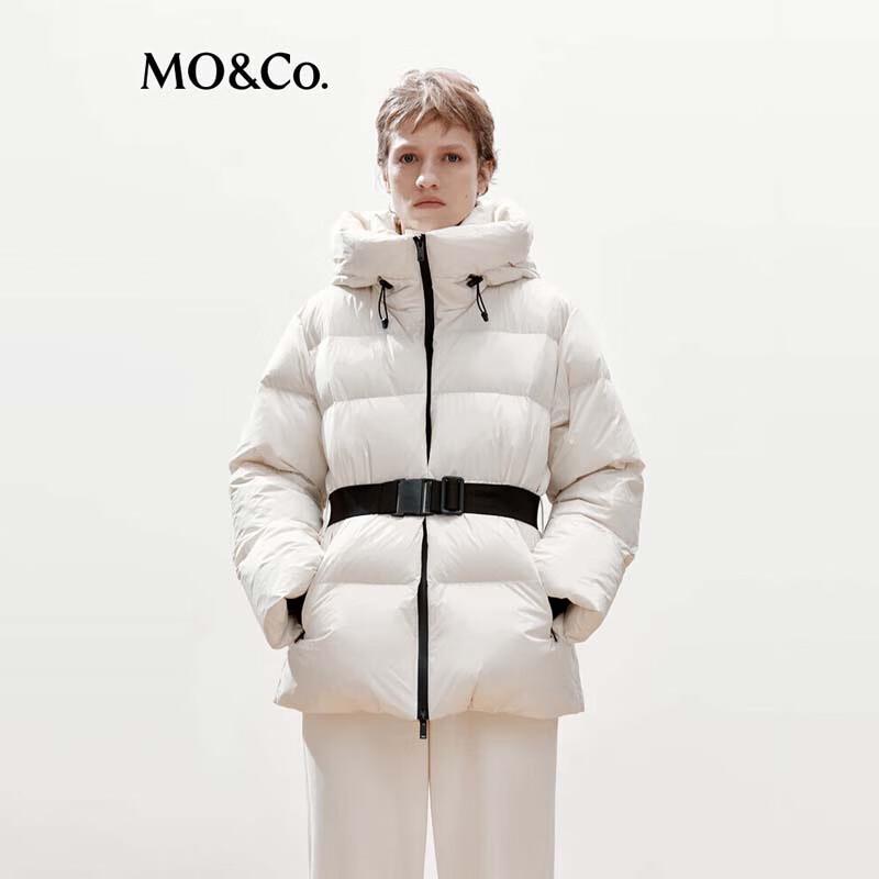 

MO&Co. Женский пуховик Cloud-Soft с поясом, ветрозащитный, 90% пуха L