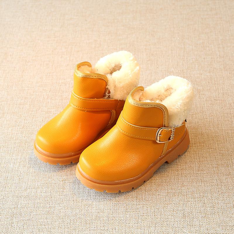 

Zapatos Niña Suede Kid Snow Boots 2025 Winter New Warm Boy Short Boot Fashion Girl Ankle Boot Cotton Boot Leather Boot Kid Shoe 25-insole15.5cm