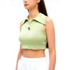 Hatu Cropped Ht Logo Collar Top Green