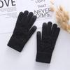 Warm Knitted Women Gloves for Autumn Winter Touch Screen Multi Color Double Layer Thick Plush Five Finger Riding Cold Resistant