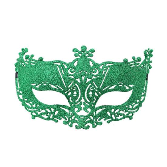 Masquerade Half Face Mask for Women Hollow Carving Glitter Party Mask Lightweight Comfortable Elastic Strap Halloween Costume Accessory