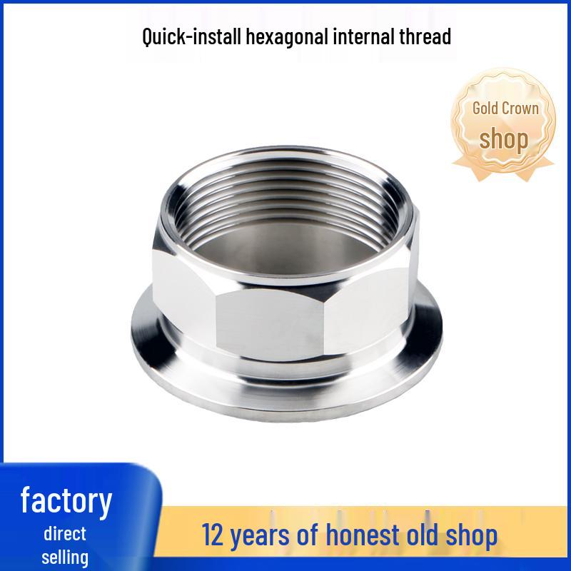 304 Stainless Steel Quick-Fit Hex Female Thread Sanitary Food Grade Tri-Clamp Nipple Fitting
