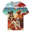 Men's 3D Cute Animal Dog Print T-Shirt Men Women Summer Funny Pets Casual Tees Cartoon O-Neck Short Sleeve T Shirt Hawaii Tshirt