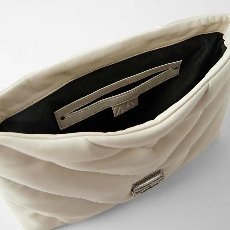 Luxury Leather Women's Shoulder Bags Simple Chain Cossbody Bag Fashion Commute Handbags Solid Color Female Quilting Underarm Bag