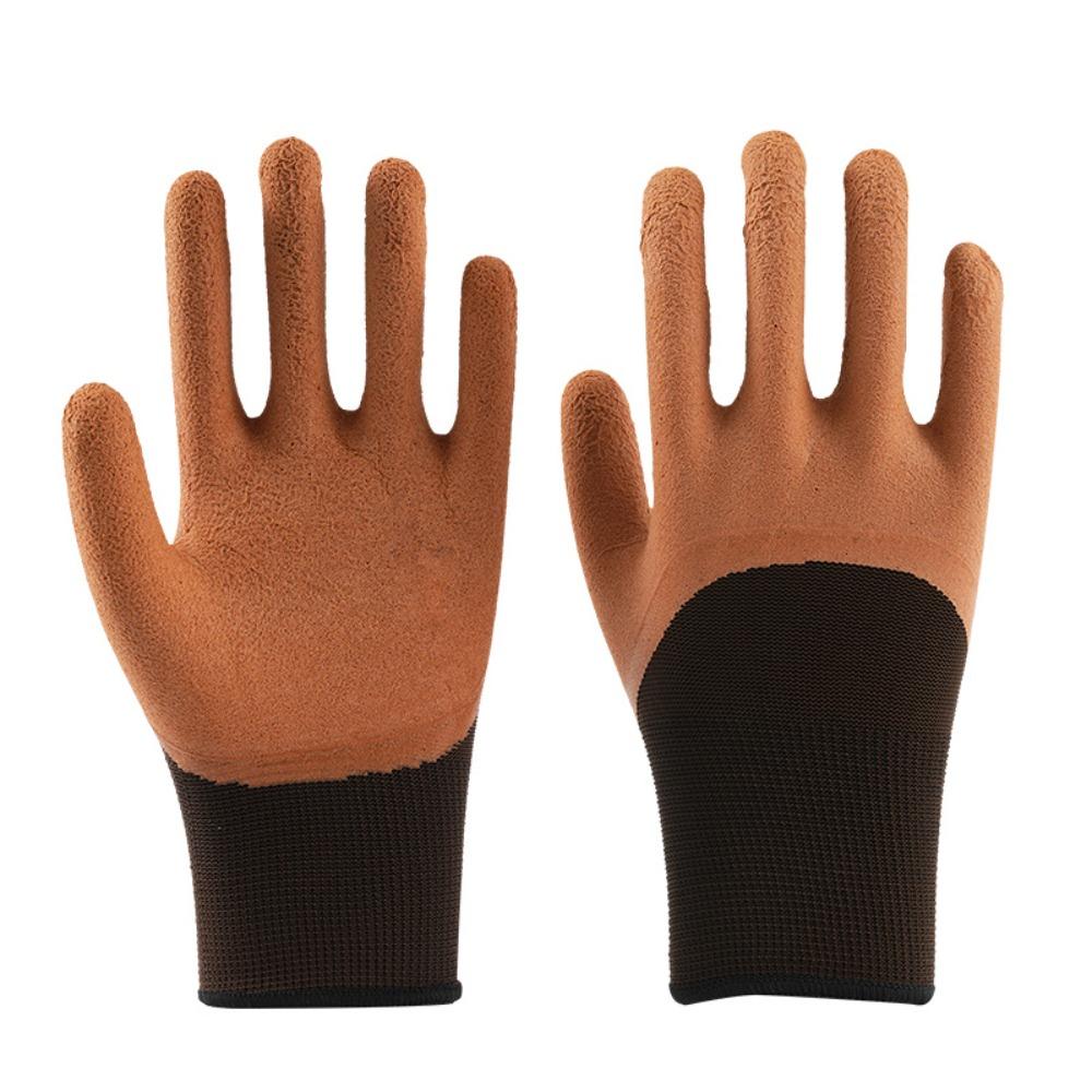 4Pairs Prick-proof Design Gardening Gloves Latex Material Protective Gloves  Outdoor Use
