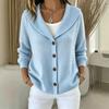 2026 European & American Women's Autumn/Winter Nine-Sleeve Lapel Button Solid Color Fashion