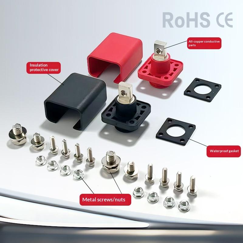 New 1 Set Battery Storage Terminal Post 100A 120A All-Copper Lithium Battery Energy Storage Terminal Battery Connector
