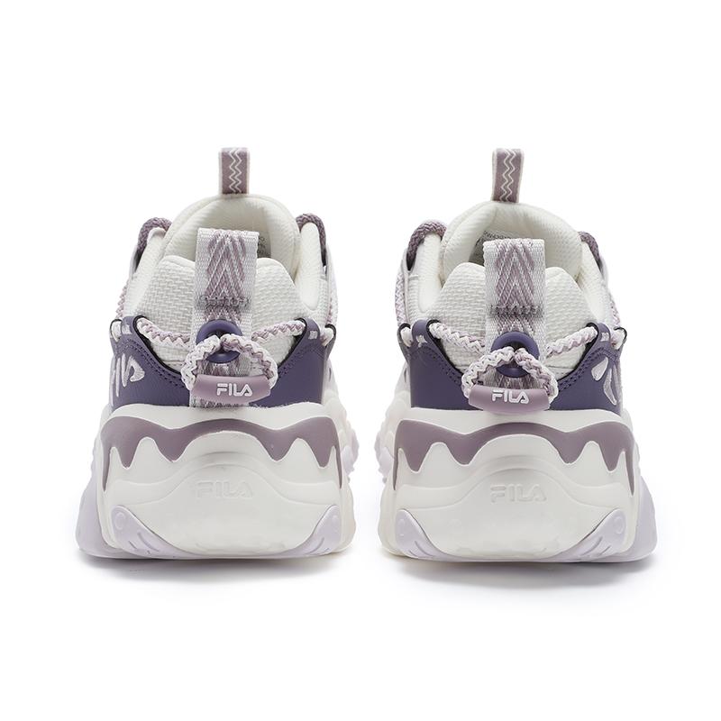 FILA Fluid 5 Cat Paw Shoes 5.0 Youth Vitality Fashion Trend Non-Slip Wear-Resistant Low-Top Casual Shoes Women sneaker White Purple F12W432101FGO