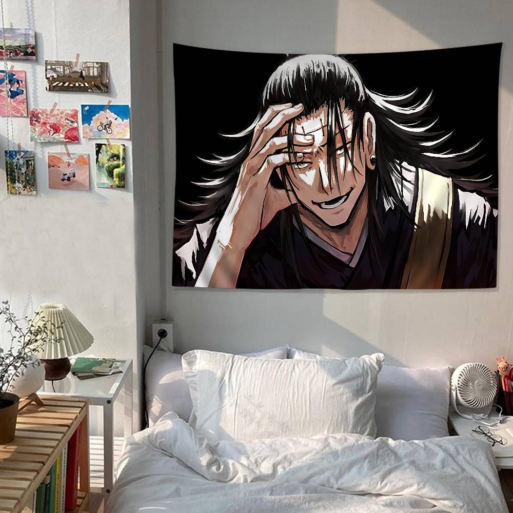 Jujutsu Kaisen Geto Suguru Printed Large Wall Tapestry Hanging Tarot Hippie Wall Rugs Dorm Cheap Hippie Wall Hanging