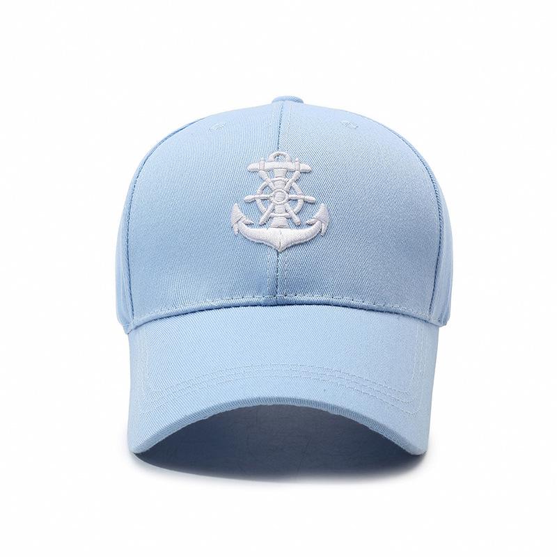 Unisex Spring/Summer Sun Hat with 3D Anchor Embroidery - Trendy, Versatile Sports Cap for Couples and Students.