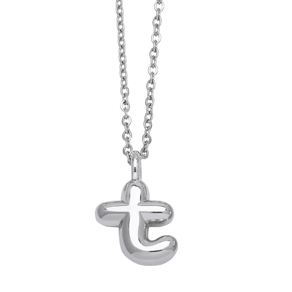 Creative Copper Color Chunky Balloon Bubble Initial Letter Pendant Choker Necklaces for Women Custom Personalized Jewelry