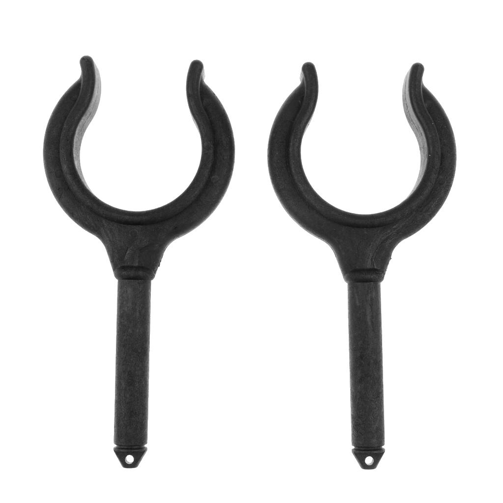 2 Pieces Black Nylon Oar Lock Side Mount Rowlock for Row Boat Dinghy 5.7"