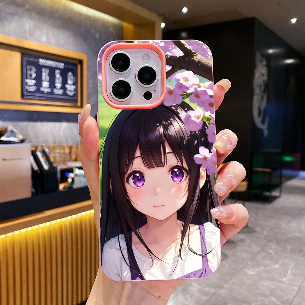 Hyouka Chitanda Jelly Double Layer Pink Mobile Phone Case for iPhone 17 16 15 14 13 12 11 Air Pro Max Plus Protective