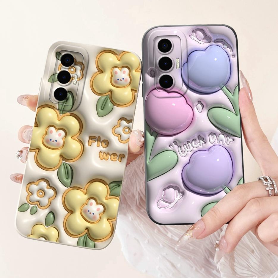 For Tecno Pova 3 Case LF7n Stylish Candy Panted Cover Shockproof Phone Case For Tecno Pova 3 Pova3 Soft Fundas 6.9'' Matte Coque