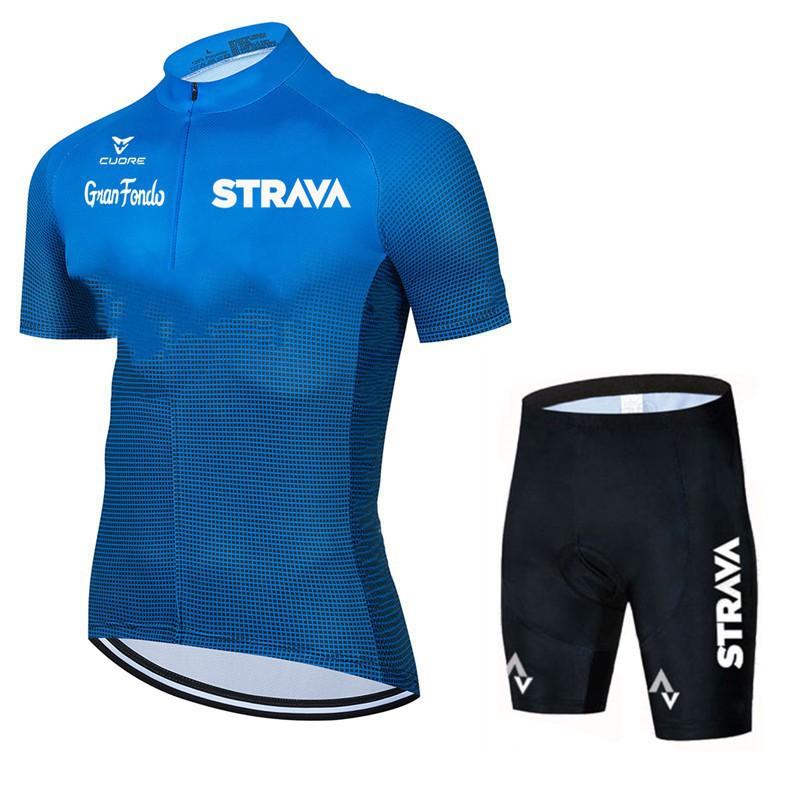 Short-sleeved Men's Cycling Suit Mountain Breathable Bicycle Set Strava Team