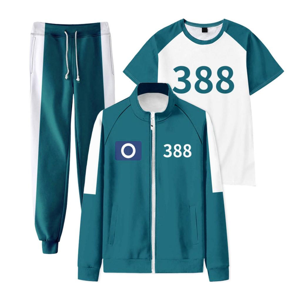 Yousheng 3 pièces/ensemble enfants jeu Cosplay tenue décontracté manteau haut pantalon sport costume couleur assortie vêtements de sport série télévisée coréenne Wooden Man Costume
