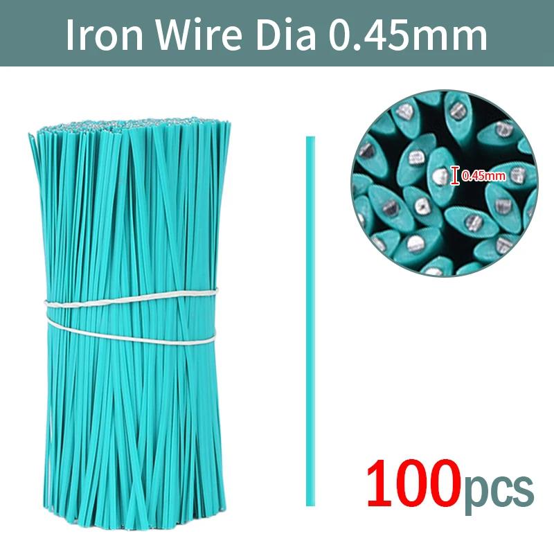 

100Pcs Gardening Cable Ties Oblate Iron Wire Twist Plant Flower Growing Vines Climbing Fix Strings Multifunction Cable Wire Tie 8cm