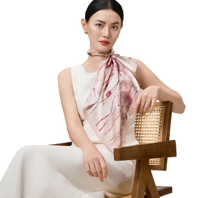 Shanghai Story 100% Mulberry Silk Printed Square Scarf 65cm x 65cm