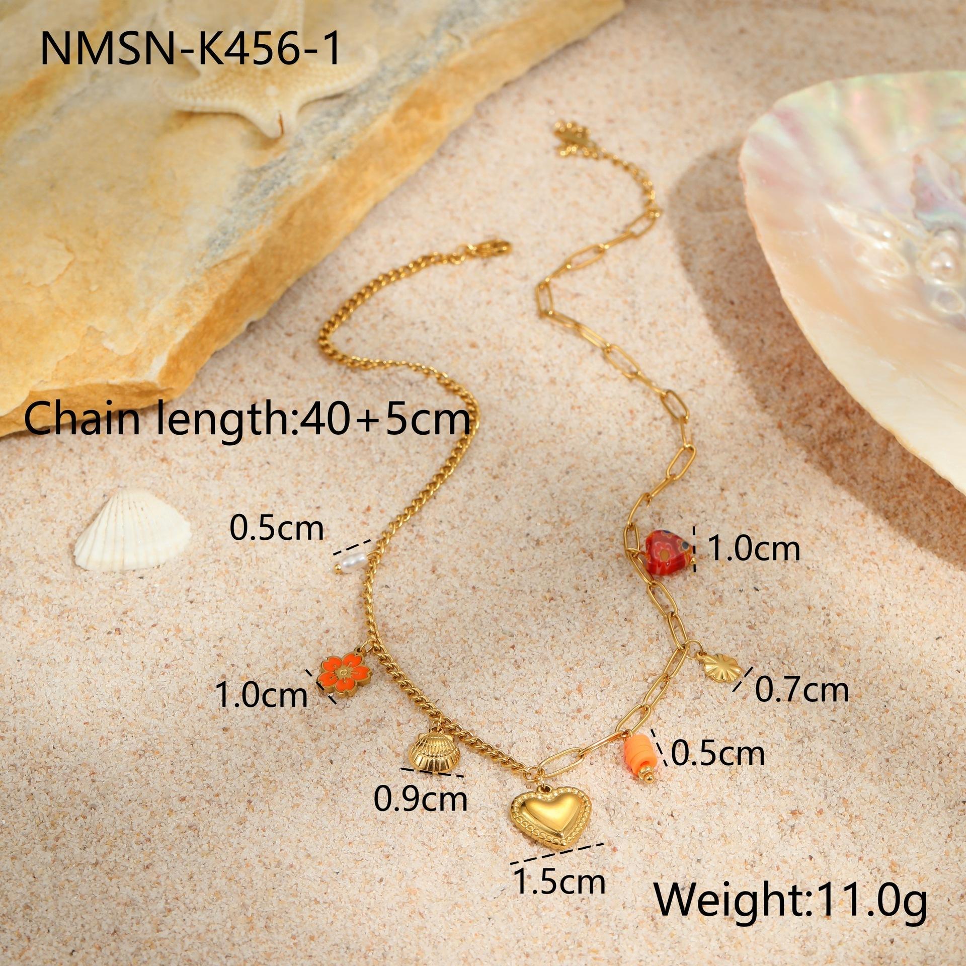 GEMCHIC Women s Summer Ocean Style Multi-Layer Necklace Set Stainless Steel Gold Plated Seashell Starfish Pendant Jewelry 18K