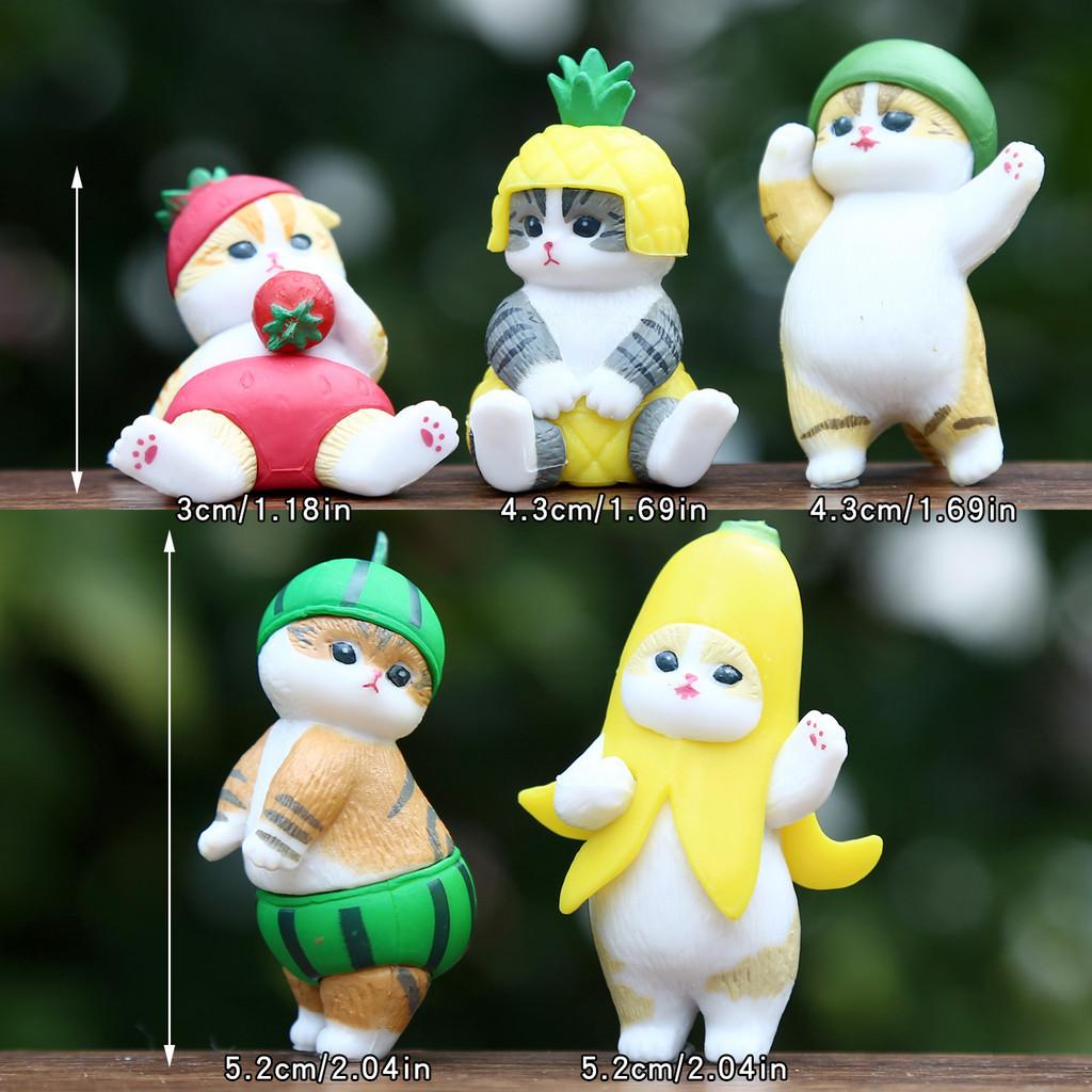 

Cute Fruit Cat Toy Pvc Collectible Figurine For Desk Home Decor