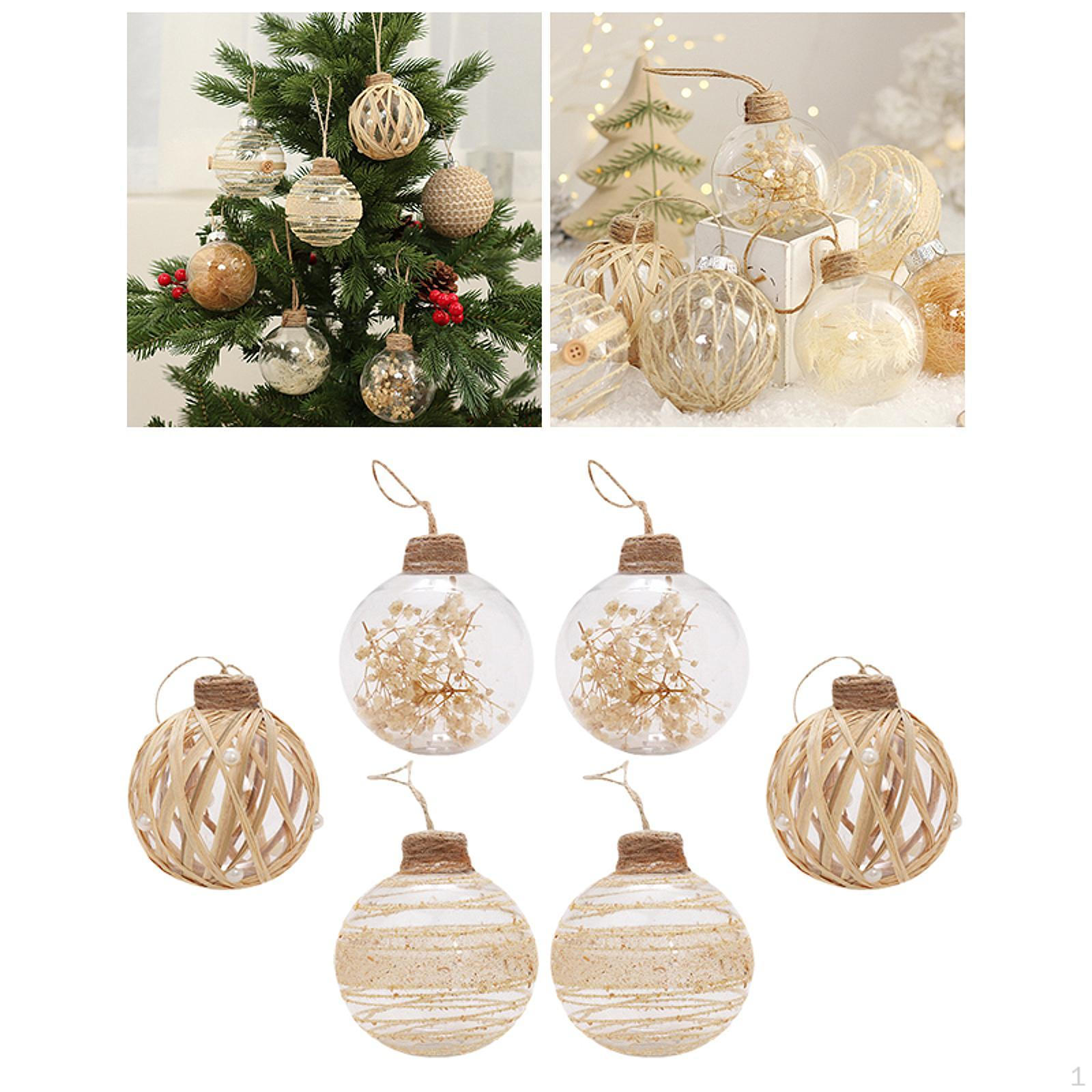 

Ялинкові кульки з 6 штук, ялинкові дрібнички з петлею для підвішування. Легке Різдво Style B