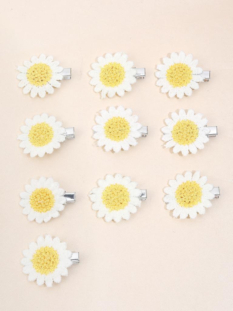 Small Sunflower Daisy Hair Clips for Girls Flower Hairpin Side Bangs  Barrettes Children Handmade Hairgrip Kids Hair Accessories