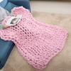 Knitted Chunky Plush Sofa BLANKET Warm Soft Super Big Bulky (Pink 100 * 120cm / 39.4 * 47.2in)