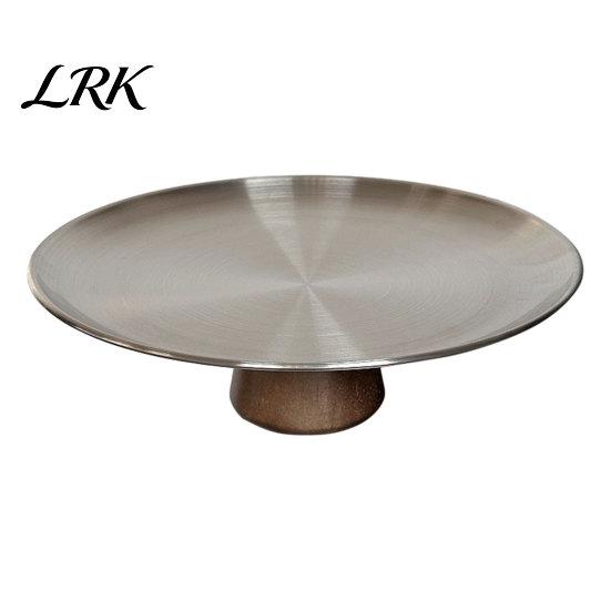 Stylish Dessert Dish Stainless Steel Fruit Plate for Kitchen Counter, Modern Pedestal Serving Elegant Tray, Multi-use Platter Dining Table Home Decor