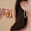 Retro Hong Kong Style Acetic Acid C-shaped Earrings Stud Earrings Temperament Earrings Simple Earrings Women