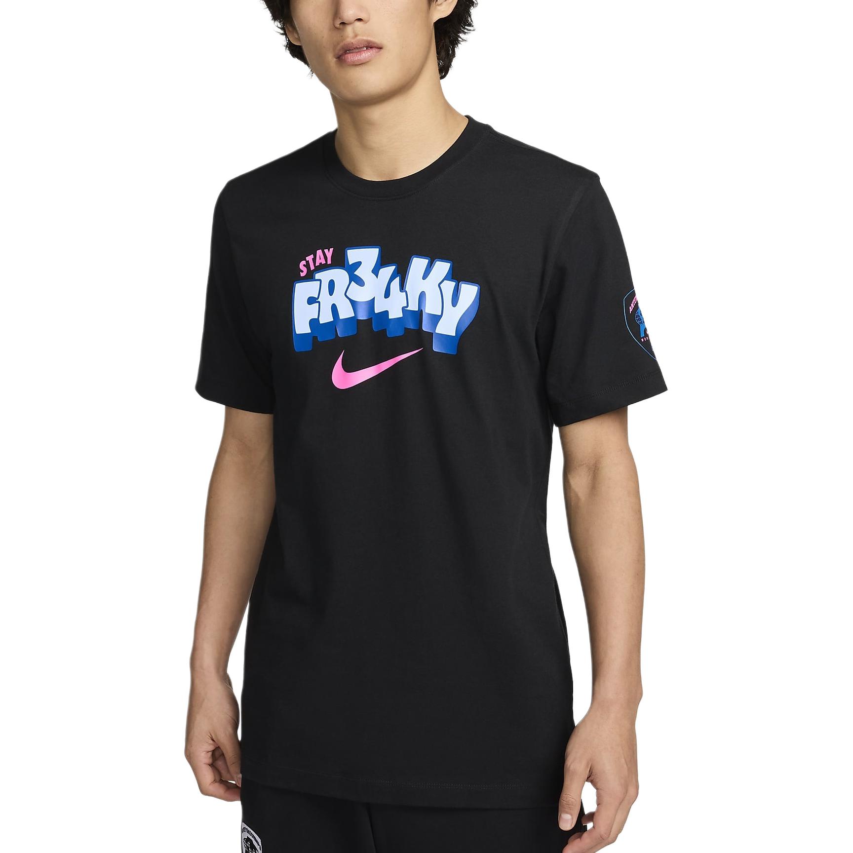 

Nike Letter Print Design Breathable Round Neck Short Sleeve T-Shirt Men Tops Black FZ8078010 M
