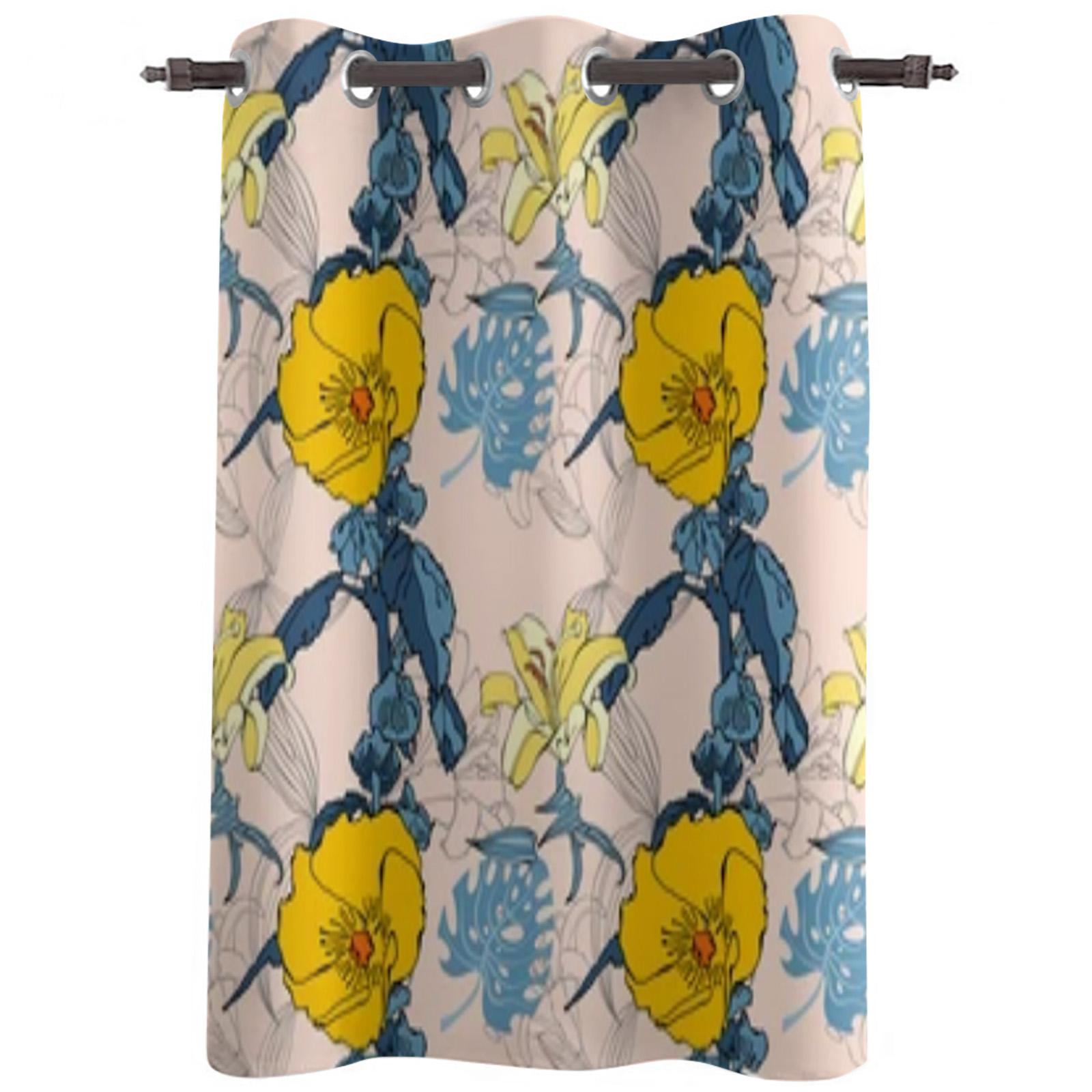 Красивые тропические цветочные экзотические оконные шторы для гостиной — фото 2