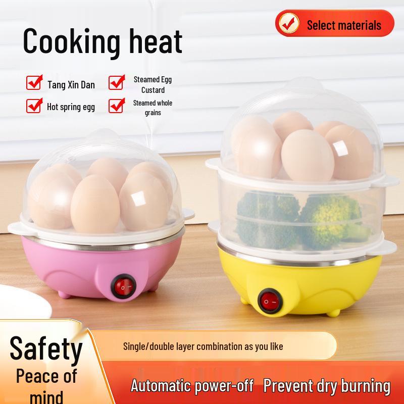 Compact Automatic Egg Boiler & Steamer with Anti-Dry Protection - Perfect for Home Breakfasts