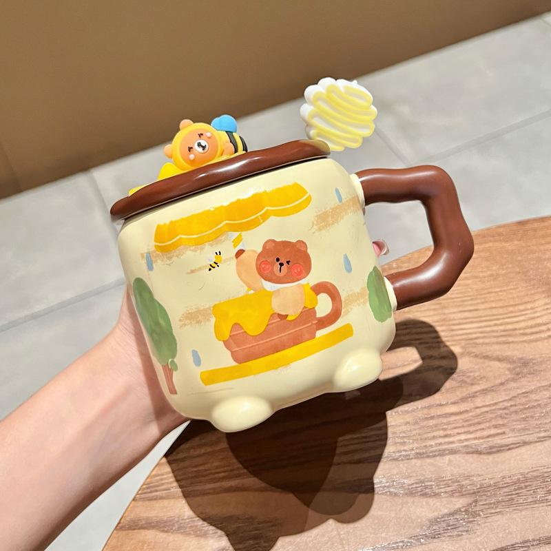 Creative Cute Little Bear Ceramic Mug for Birthday Gift for Sisters and Girlfriends