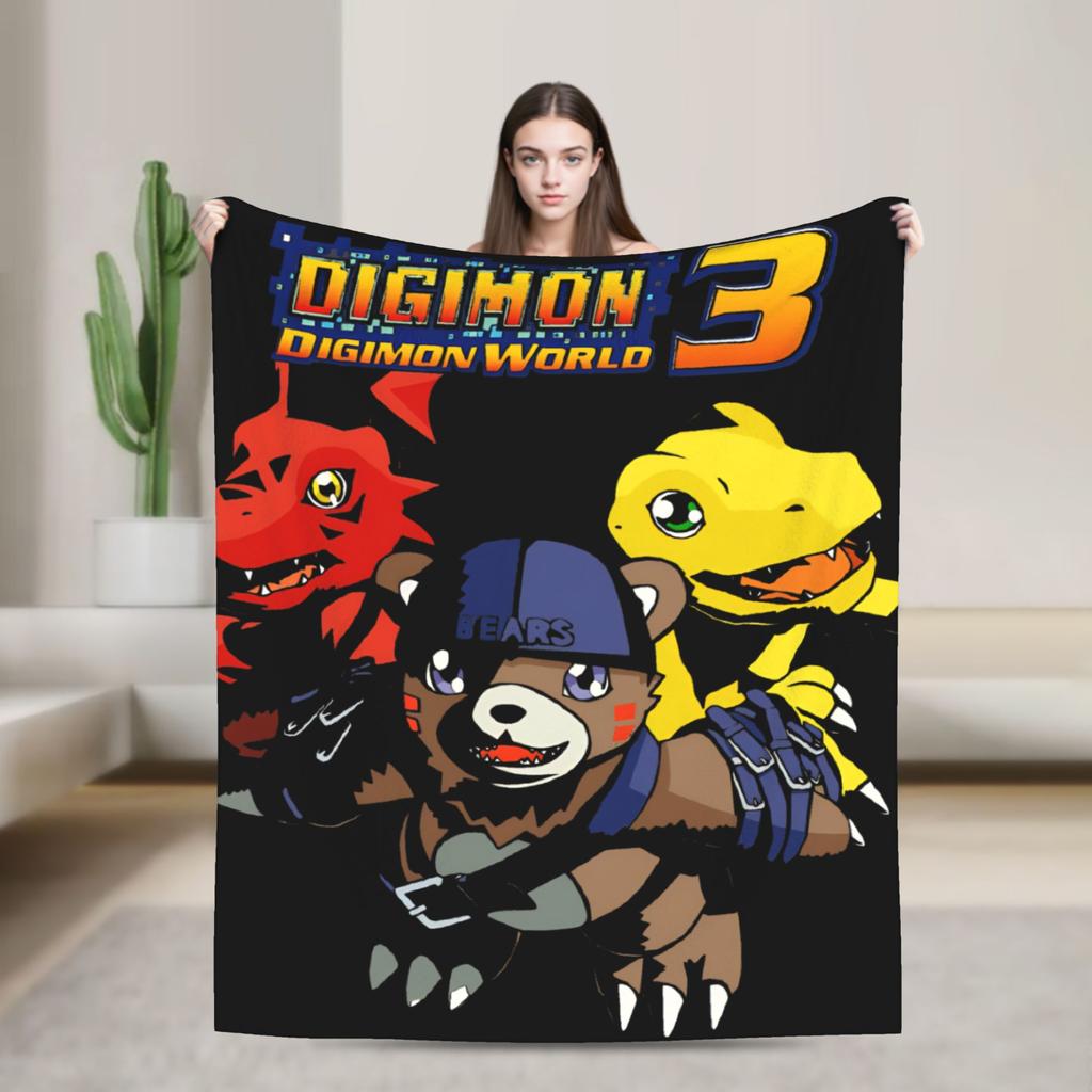 digimon adventure gatomon Flannel Blankets  Warm Soft Bedding Throws for Living Room Picnic Fluffy Bedspread Sofa Bed Cover
