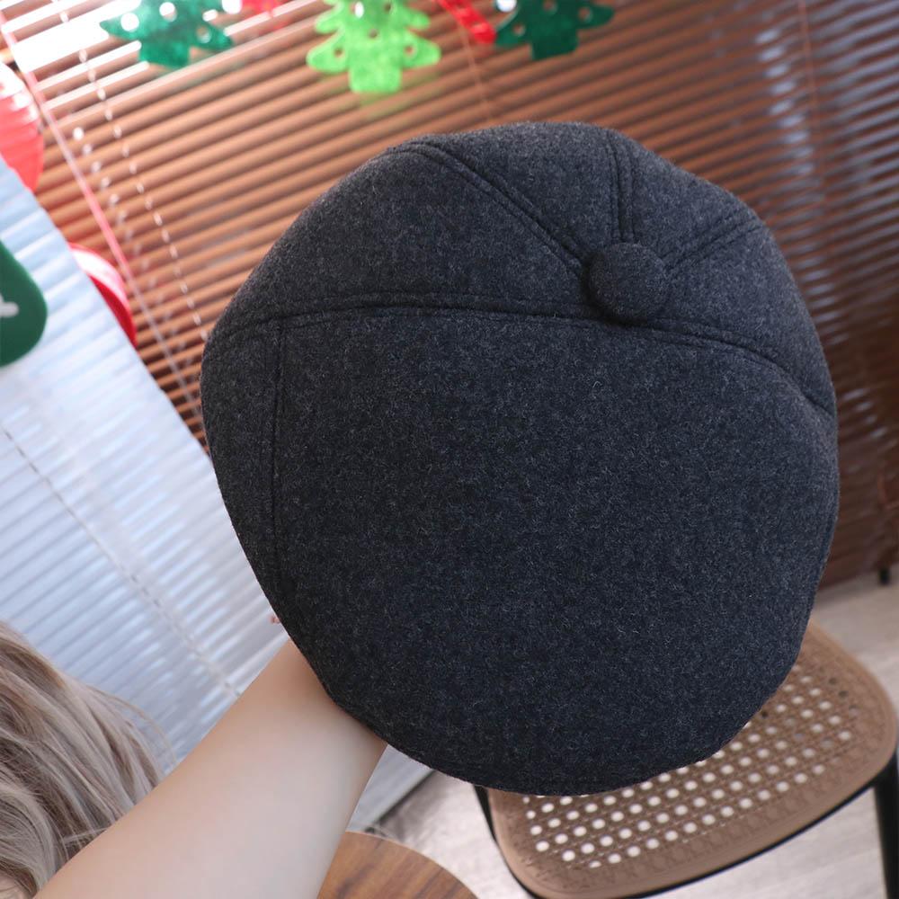 Headgear Earflap Woolen Hat Anti-cold Hooded Thermal Cap Simple Ear Protection Peaked Cap  Outdoor