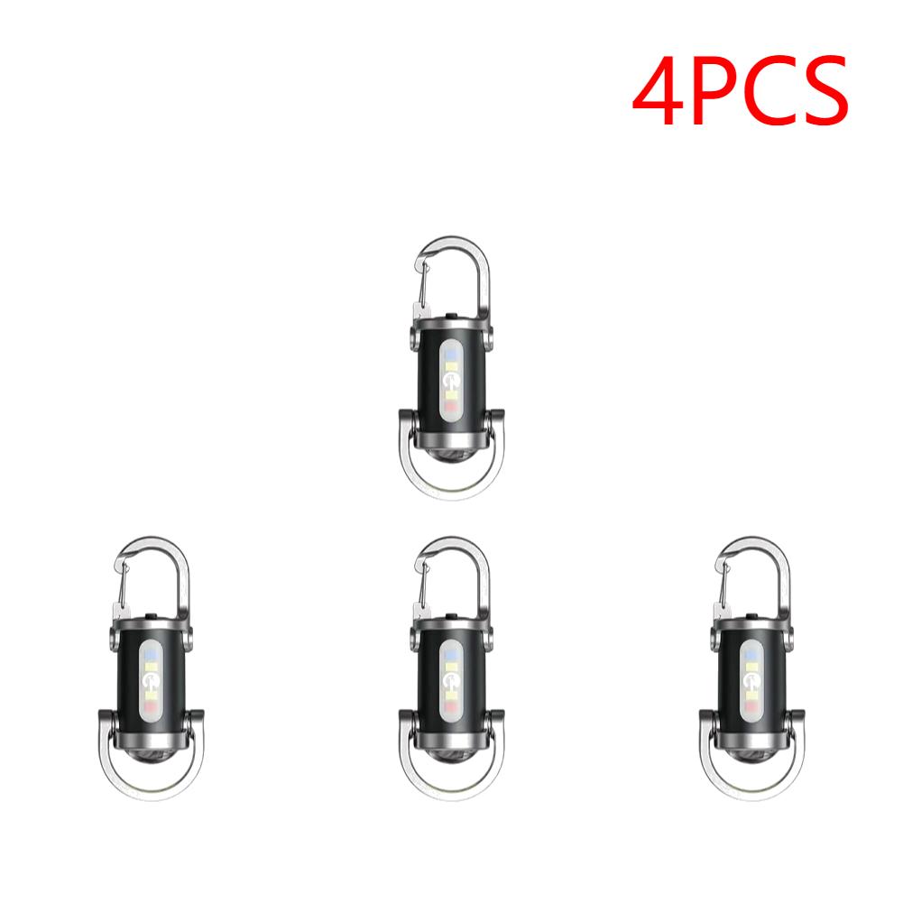 Mini Flashlight Multifunctional Portable Keychain Torch USB Rechargeable Ultralight Camping Flashlight for Camping Hiking