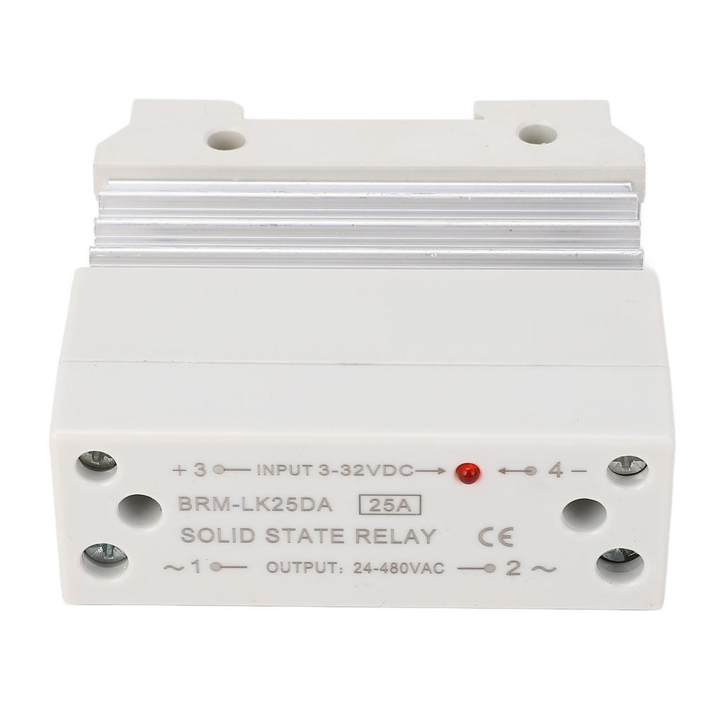 State Relay 25A, AC 24-480V AC SSR with Aluminum Heat Sink for PID Thermostat Temperature Controller Automation Process Equipment