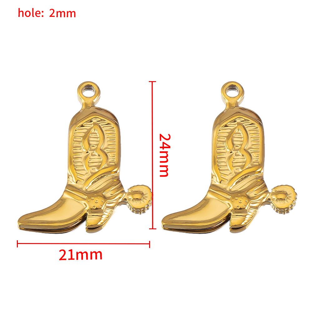 5pcs/lot Stainless Steel Gold Color PVD Plated Boots Charms Pendant DIY Necklace Bracelet Earring Jewelry Making Accessories