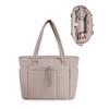 Women's Lightweight Quilted Tote Bag with Compartments, Large Capacity 15.6 Inch Laptop Shoulder Bag for Work, Nurse, Teacher, Travel & Gym