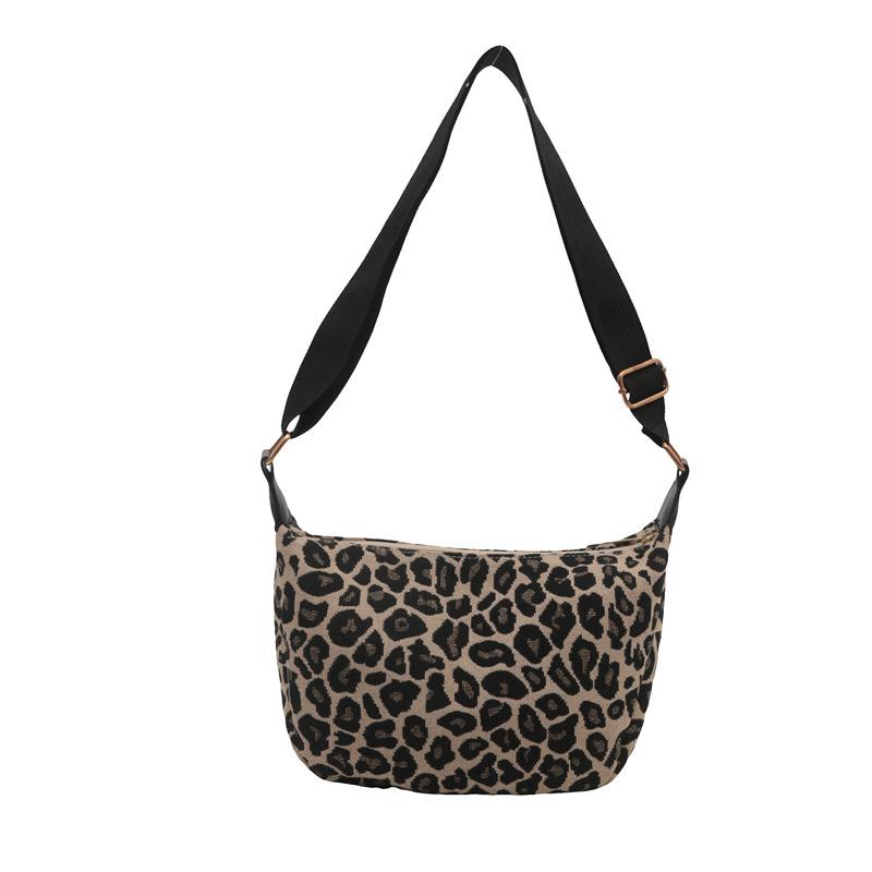 

2025 Осінній Трендовий Закордонний Стиль Жіноча Сумка-пельмень на плече та через плече коричневий/леопардовий