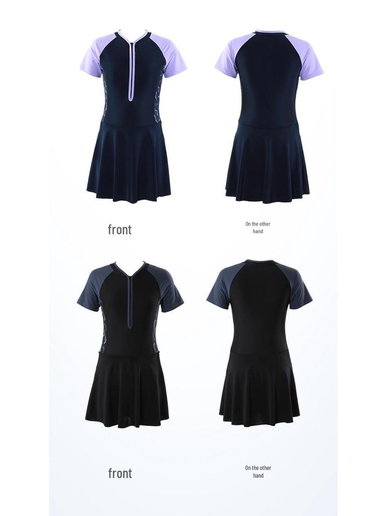 2025 New Plus Size Women's One-Piece Conservative Swimsuit for a Flattering Fit